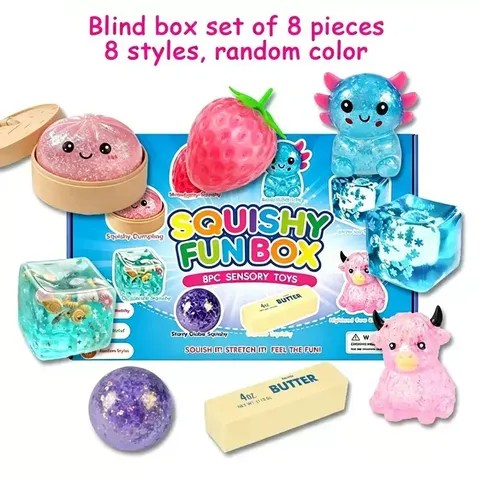 Σετ Παιχνιδιών Squishy Ανακούφισης από το Άγχος Μαλτόζης σε Κουτί Χαριτωμένο Φαγητό Ζώο Αισθητηριακά Παιχνίδια Fidget για Ενήλικες Παιδιά