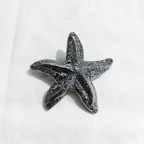 Elegant Metal Starfish Spring Hair Clip For Women Marine Style Metallic Texture Hairpin Side Clip Gold Silver Accessory