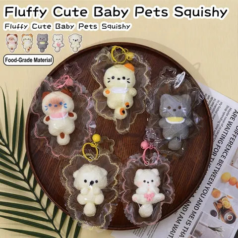 Mini Chubby Cat Squishy Silicone Slow Rebound Stress Relief Toy Handmade Animal Squeeze Toy For Kids Adults Office Decompression Gift