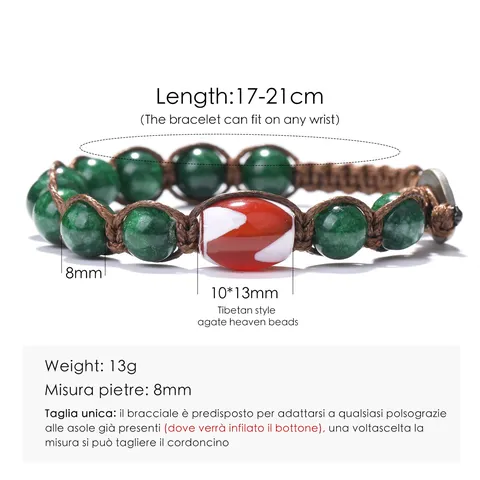 Handmade Braided Dzi Bead Bracelet Red Agate Obsidian Turquoise Ethnic Beaded Bracelet For Men Women Vintage Jewelry Gift