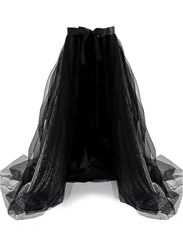 Velo da Sposa in Rete a Doppio Strato con Fiocco Nastro in Tulle Fata Matrimonio Copricapo Gonna Lunga Fascia Fotografia da Viaggio Accessori Abbigliamento Donna