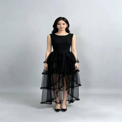Damen Sexy Mesh Tüll Maxirock Gestufter Feder Rüschenrock Für Hochzeit Halloween Party Mode Polyester Halbrock