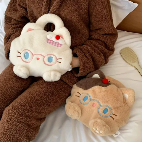 Süße Cartoon Tier Plüsch Elektrische Wärmflasche Tragbare Explosionsgeschützte Handwärmer Für Damen Winter Bauch Heiztasche Geschenk