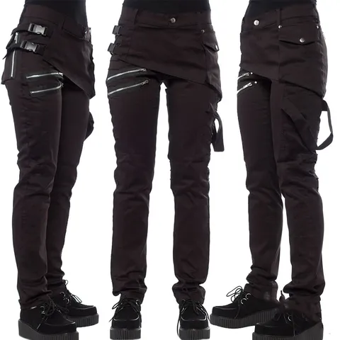Γυναικείο Techwear Πανκ Γκόθικ Παντελόνι Cargo Στενή Γραμμή Πριτσίνια Φερμουάρ Πολλαπλές Τσέπες Casual Παντελόνι Streetwear Hip Hop
