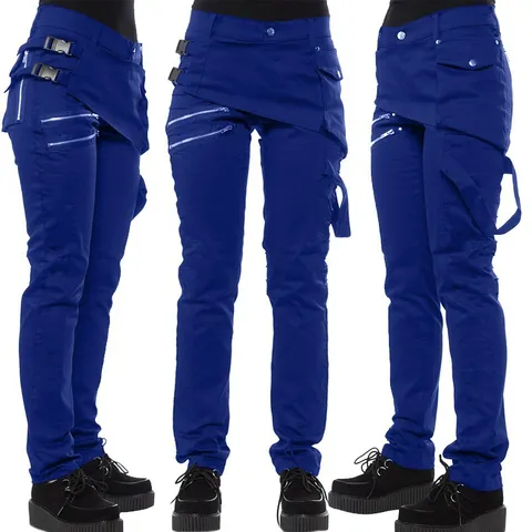 Γυναικείο Techwear Πανκ Γκόθικ Παντελόνι Cargo Στενή Γραμμή Πριτσίνια Φερμουάρ Πολλαπλές Τσέπες Casual Παντελόνι Streetwear Hip Hop