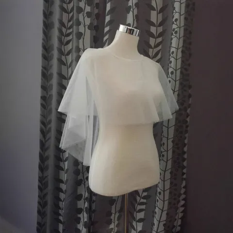 Cape de Mariée Courte en Maille pour Femme Sans Manches套头 Cape de Mariage pour Jeu de Rôle Spectacle Fête Robe