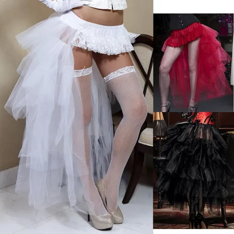 Damen Stufenrock Aus Tüll High Waist Maxirock Für Hochzeit Party Fotoshooting Auftritt Kostüm Unterteil