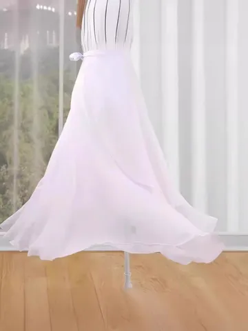 Women's High Waist Chiffon Maxi Skirt Double Layer Bow Knot Tie Elegant Long Princess Skirt For Wedding Party Daily Casual Bottom