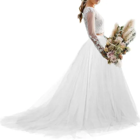 Dames Hoge Taille 4-Laags Mesh Pofrok Afneembare Trouwjurk Accessoire Elegante Lange Tule Rok Voor Fotoshoot