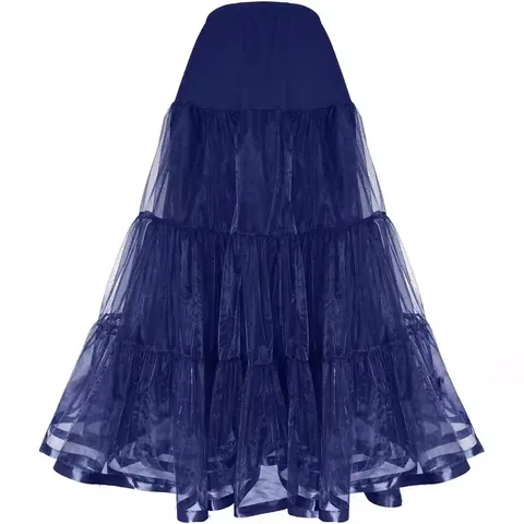 Women Long Floor Length Petticoat For Wedding Dress Ball Gown Underskirt Multi Layer Mesh Boneless Crinoline Stage Performance Accessories