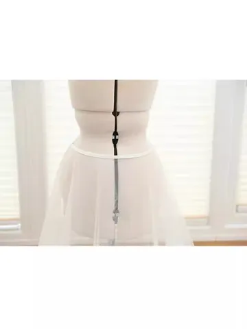 Women's Double Layer Tulle Skirt Midi Length High Waist Retro Style Solid Color Mesh Skirt For Wedding Party Evening Gown Accessory