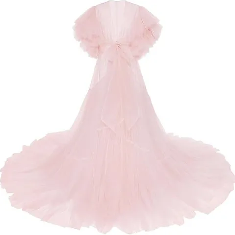 Sweet Maternity Photography Dress Long Tail Mesh Spandex Tulle Tutu Gown For Pregnancy Photography Studio Shooting Photo Props Dress