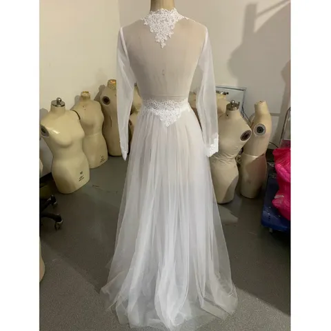 Damen Sexy Durchsichtiges Spitze Nachthemd Rückenfrei Tiefer V-Ausschnitt Langarm Dessous Set Verführerisches Mesh Nachtwäsche Set Dessous Für Valentinstag Hochzeit Flitterwochen