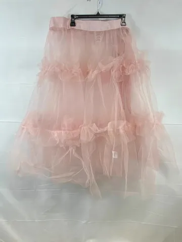 French Vintage Sweet Layered Mesh Midi Skirt Women Summer High Waist Irregular Ruffle Cake Skirt Solid Color Polyester Bottom