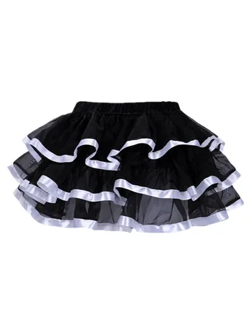 Victorian Gothic Lolita Mesh Tutu Skirt Women Layered Pleated Mini Skirt Party Costume Sweet Bottom