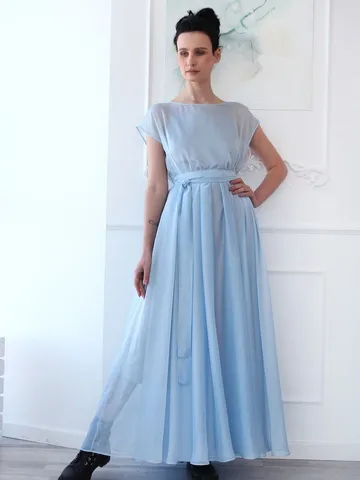 Damen V-Ausschnitt Rückenfreies Netz-Maxikleid Elegant Schlichtes High-End Ärmellos Großer Saum Einfarbig Formelle Party Hochzeitskleid