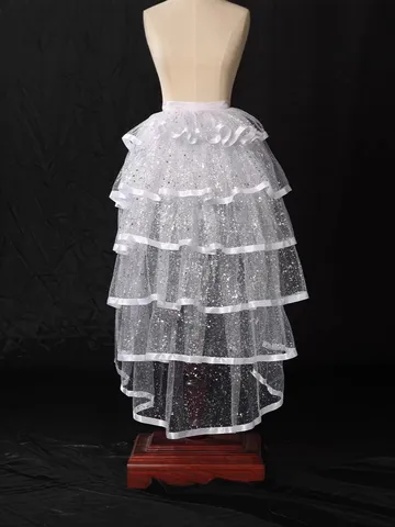 Halloween Mujer Falda de Malla de Estrellas Desmontable de Una Pieza de Tul Falda de Pastel en Capas Disfraz de Fotografía