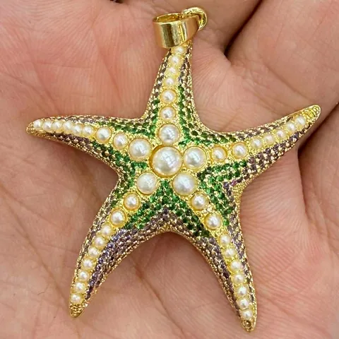 Fashion Copper Zirconia Zodiac Horse Little Girl Saturn Starfish Pendant DIY Necklace Jewelry Accessories