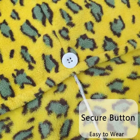 Microfiber Leopard Print Dry Hair Cap Quick Drying Thickened Absorbent Hair Towel Wrap Cap For Women Bathroom