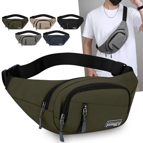 Herren Casual Oxford-Gewebe Gürteltasche Mehrfachtaschen Wasserfeste Brusttasche Mode Vielseitige Umhängetasche Tägliches Pendeln