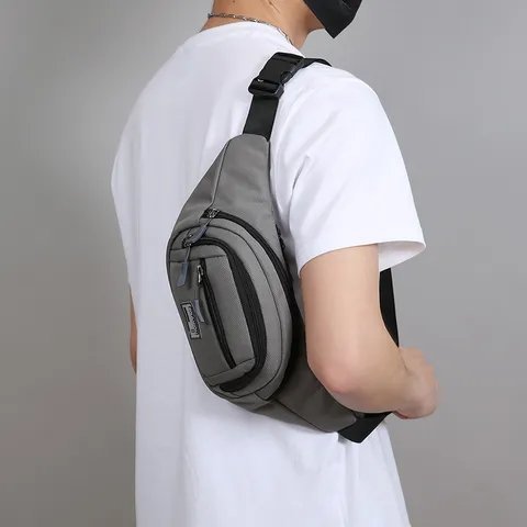 Herren Oxford-Gewebe Wasserdicht Lässig Gürteltasche Mehrschichtige Große Kapazität Brusttasche