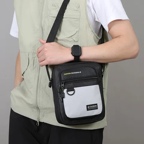 Herren Nylon Umhängetasche Wasserdicht Mehrschichtig Lässige Reise Schultertasche Leichte Messenger Tasche für Männer