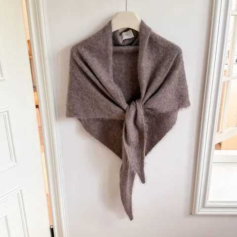 Chal Triangular de Mezcla de Lana y Cachemira Cepillada para Mujer Seda de Mora Bufanda Cálida Invierno Color Sólido Envolturas Grandes