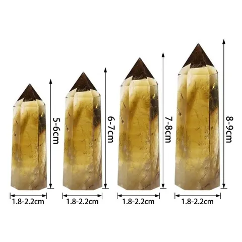 Pilier en Cristal de Citrine Naturelle Brut Poli Pierre d'Énergie Colonne Hexagonale Décoration Intérieure Quartz Minéral Guérison