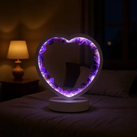 Lámpara de Mesa LED de Cristal Natural de Piedra Bruta Luz Nocturna Creativa Espécimen Mineral Decoración de Mesita de Noche