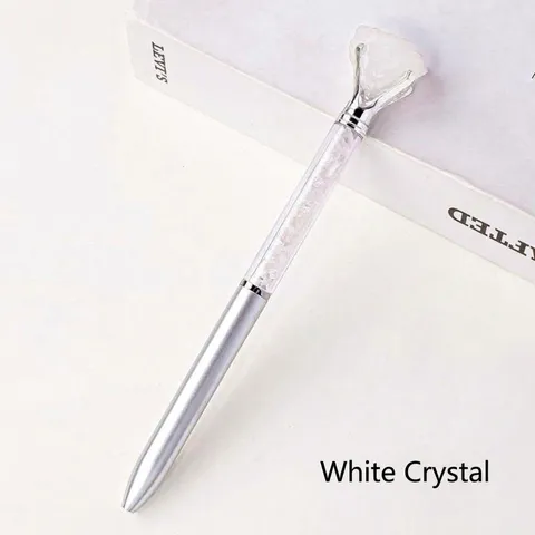 Creative Natural Crystal Rough Stone Ballpoint Pen Metal Sign Pen With Crushed Stone Filling Office Stationery Gift