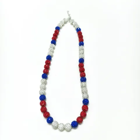 Collar con Colgante de Bola Shamballa de Diamantes de Imitación Coloridos Arcilla Polimérica Cuentas de Cristal Joyería para Mujer