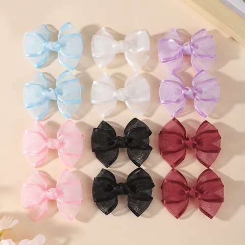 Barrettes à Cheveux Nœud en Organza Double Couche pour Filles Style Princesse Douce Accessoires de Coiffure pour Bébé et Enfant