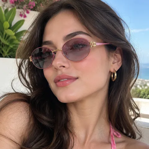 Vintage Ovale Metalen Zonnebril Voor Dames Heren Mode Meekleurende Zonnebril Met Klavertje Decoratie Retro High-End Zonwering Street Wear Eyewear