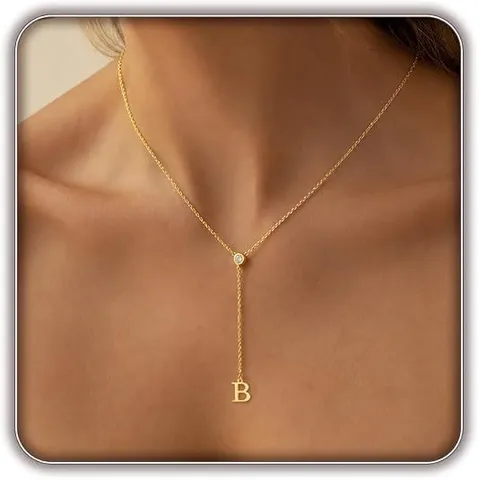 Collar con Colgante de Letra Inicial de Cobre Dorado para Mujer Diseño Minimalista en Forma de Y Cadena de Borlas con Diamantes de Imitación Joyas