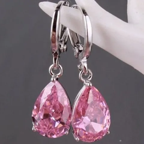 Koreanischer Stil Elegante Tropfen Zirkonia Legierung Hängeohrringe Für Damen Mode Schmuck Tägliche Party Jubiläum Geschenk