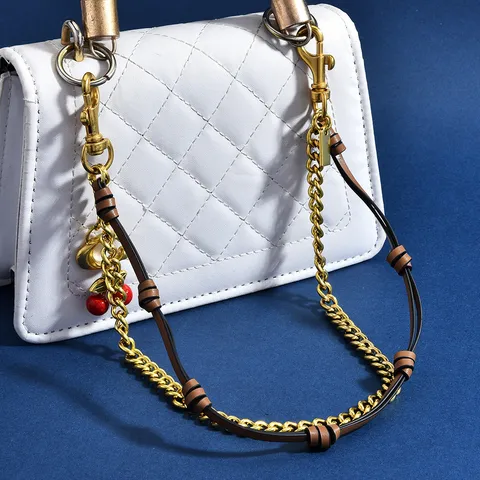 Chaîne de Sac à Main Mode en Alliage Cuir Décorative Cerise Fleur Dinosaure Pendentif Extension Métal Bandoulière pour Sacs à Main Femme Luxe Accessoire