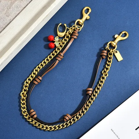 Chaîne de Sac à Main Mode en Alliage Cuir Décorative Cerise Fleur Dinosaure Pendentif Extension Métal Bandoulière pour Sacs à Main Femme Luxe Accessoire