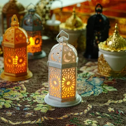 Etnische Stijl Plastic 3D Holle LED Nachtlampje Gloeiende Kaarslamp Ornament Voor Festival Feest Home Desktop Decoratieve Lamp