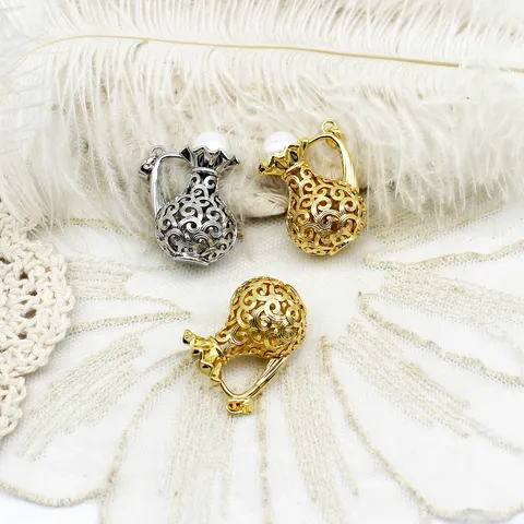 18K Gold Plated Copper Lucky Bag Kettle Wishing Bottle Charms For DIY Jewelry Making Sweater Necklace Pendants Vintage Style Women Accessories