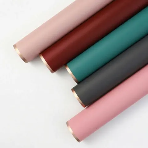 Waterproof Bouquet Wrapping Paper With Gold Edge Floral Packaging Material For DIY Craft Flower Arrangement