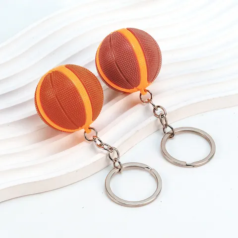 Basketball Keychain Splicing Color Sports Style ABS Resin Bag Pendant Ornament For Men Women Car Key Ring Accessory Gift