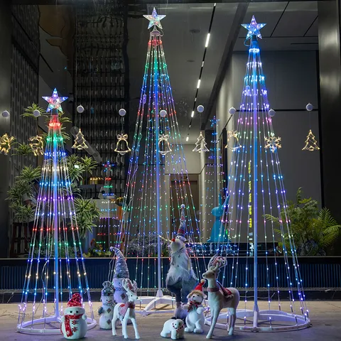 RGB Color Changing LED Conical Tree Light Remote Control Christmas Party Decoration Light Indoor Holiday Display Prop