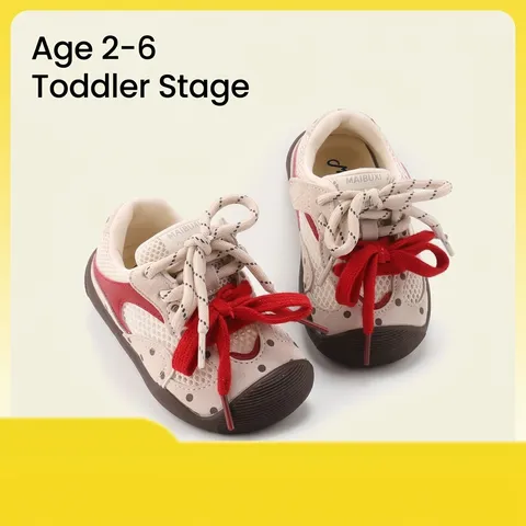 Kleinkinder Baby Lauflernschuhe Schweinsleder Naturkautschuksohle Punktmuster Sneaker Jungen Mädchen Outdoor Schuhe