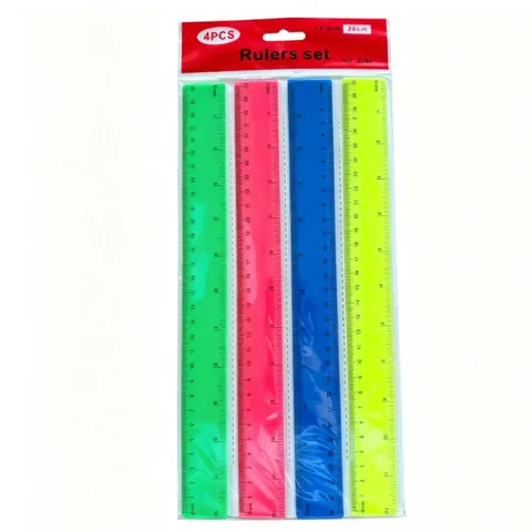 Colorful Plastic Straight Ruler Double Scale Metric Inch Student Drawing Measuring Tool Office School Stationery
