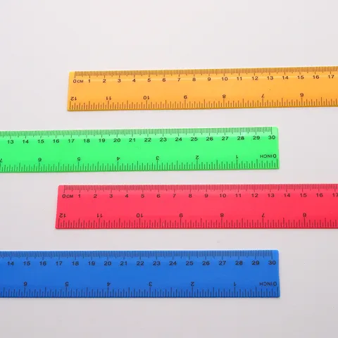 Colorful Plastic Straight Ruler Double Scale Metric Inch Student Drawing Measuring Tool Office School Stationery