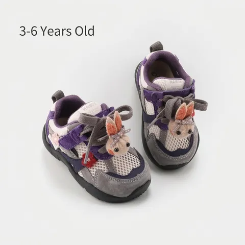 Breathable Mesh Toddler Sport Shoes Soft Sole Anti Slip Infant Pre Walker Shoes Rabbit Flower Boys Girls Sneakers Fashion