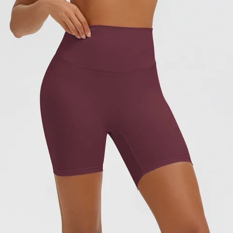 Damen Sport Yoga Shorts Hohe Taille Nahtlos Fitness Laufen Fitnessstudio Workout Shorts Atmungsaktiv Einfarbig Sportbekleidung