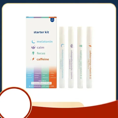 Inhalateur Nasal aux Herbes Diffuseur d'Arôme Kit de Démarrage Portable Extrait de Plante Bâtonnet d'Huile Essentielle Soin Rafraîchissant Naturel