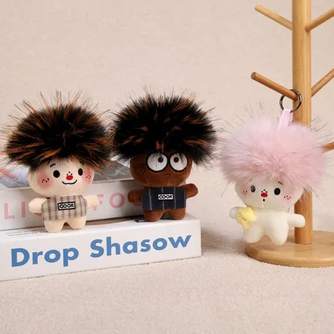 Creativo Divertente Brutto Carino Bambola di Peluche Capelli Afro Ciondolo Borsa Cartone Animato Peluche Giocattolo Portachiavi Regalo di Compleanno