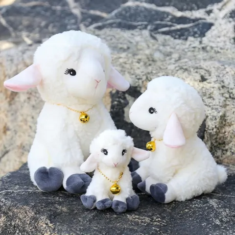 Cute Simulation Sheep Plush Toy Stuffed Animal Soft Fluffy Lamb Doll Kids Companion Birthday Gift Home Decor